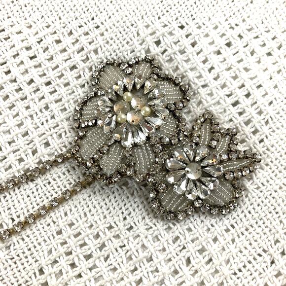 Bridal Hair Clip M Couture Rhinestone Floral Custom Designed Bespoke Creations main image 7